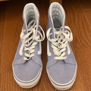 Vans Blue and White High-Top Sneakers